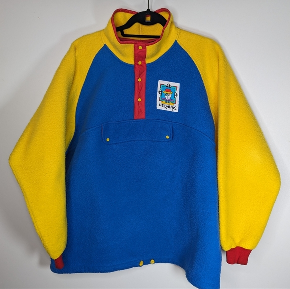 Vintage Peter Max 80s Neo Max Fleece Pullover women’s M - Picture 4 of 15
